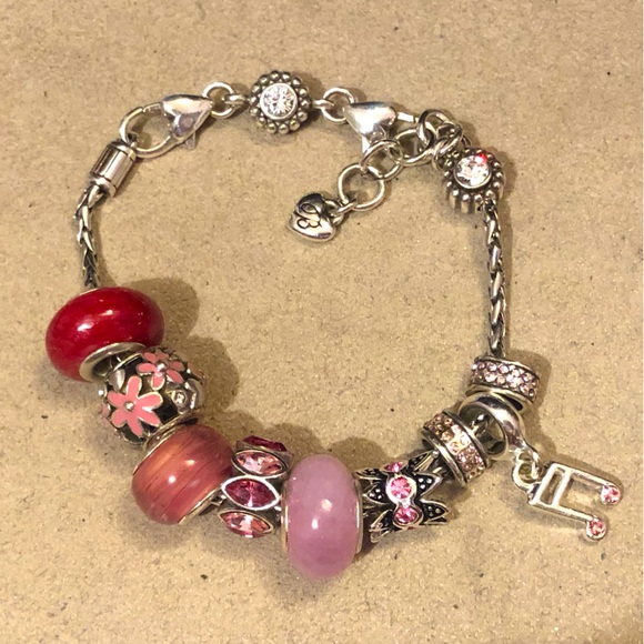 Two DaVinci items, Crown bead & Note charm, with pink CZ crystals - Picture 5 of 6
